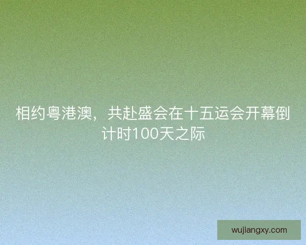 相约粤港澳，共赴盛会在十五运会开幕倒计时100天之际
